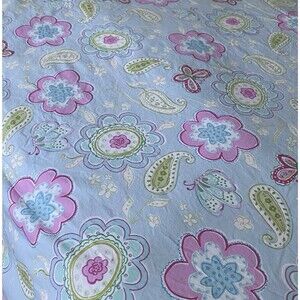 Pottery Barn Kids Duvet Cover Queen 90x88 Floral Butterflies Multicolor Romantic